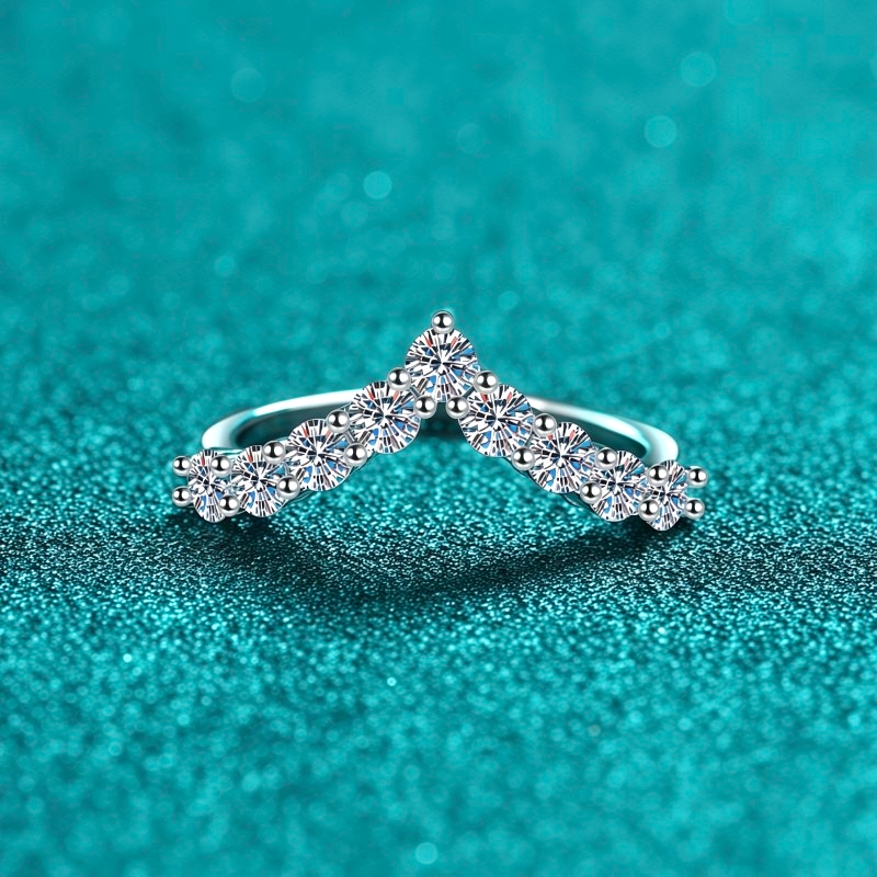 Nhẫn nữ bạc X-030 925, 0,9 Carat All Moissanite (không có giấy chứng nhận)