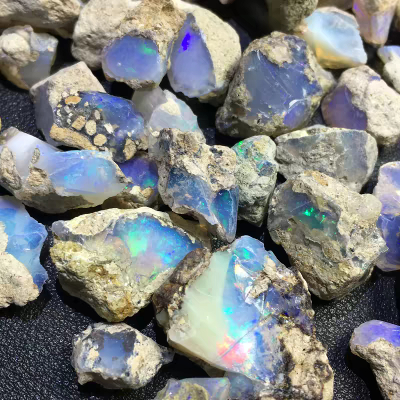 Nguyên Chất Tự Nhiên Opal Đá Thô Quặng Nguyên Chất Màu Lửa Đá Quý Opal Nam Nữ Mặt Dây Chuyền Hóa Thạ