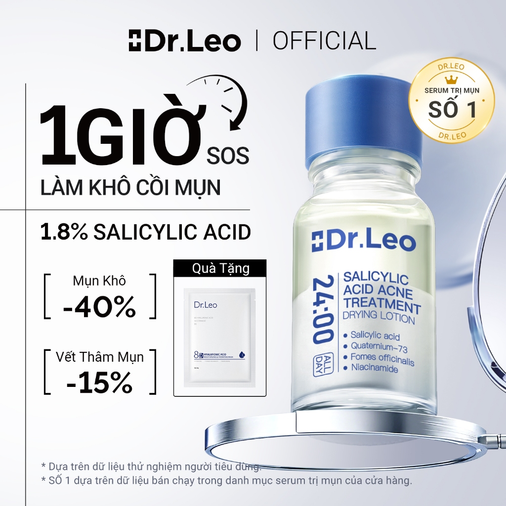 Serum Trị Mụn Dr.Leo Thuốc Trị Mụn 2 Lớp Xẹp Mụn Sau 24h A-Clear Aid Soothing Acnes Skincare 10ml