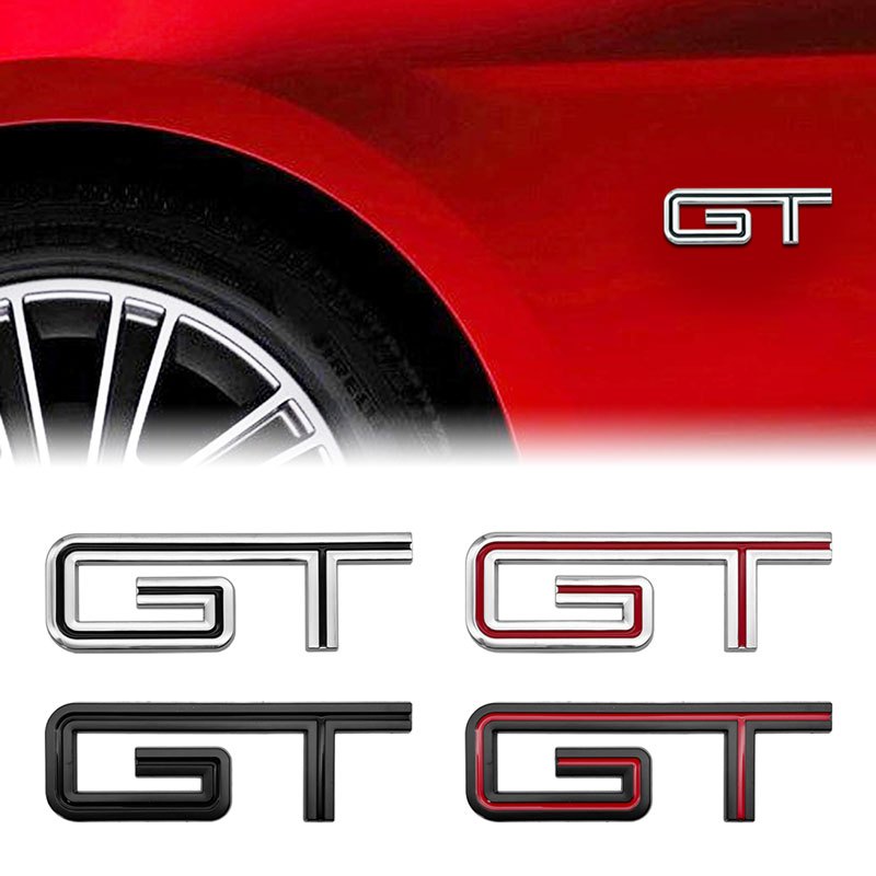 GT Logo 3D Chrome Kim Loại Xe Phía Sau Thân Xe Logo Decal Huy Hiệu Miếng Dán Cho Xe Ford Mustang She