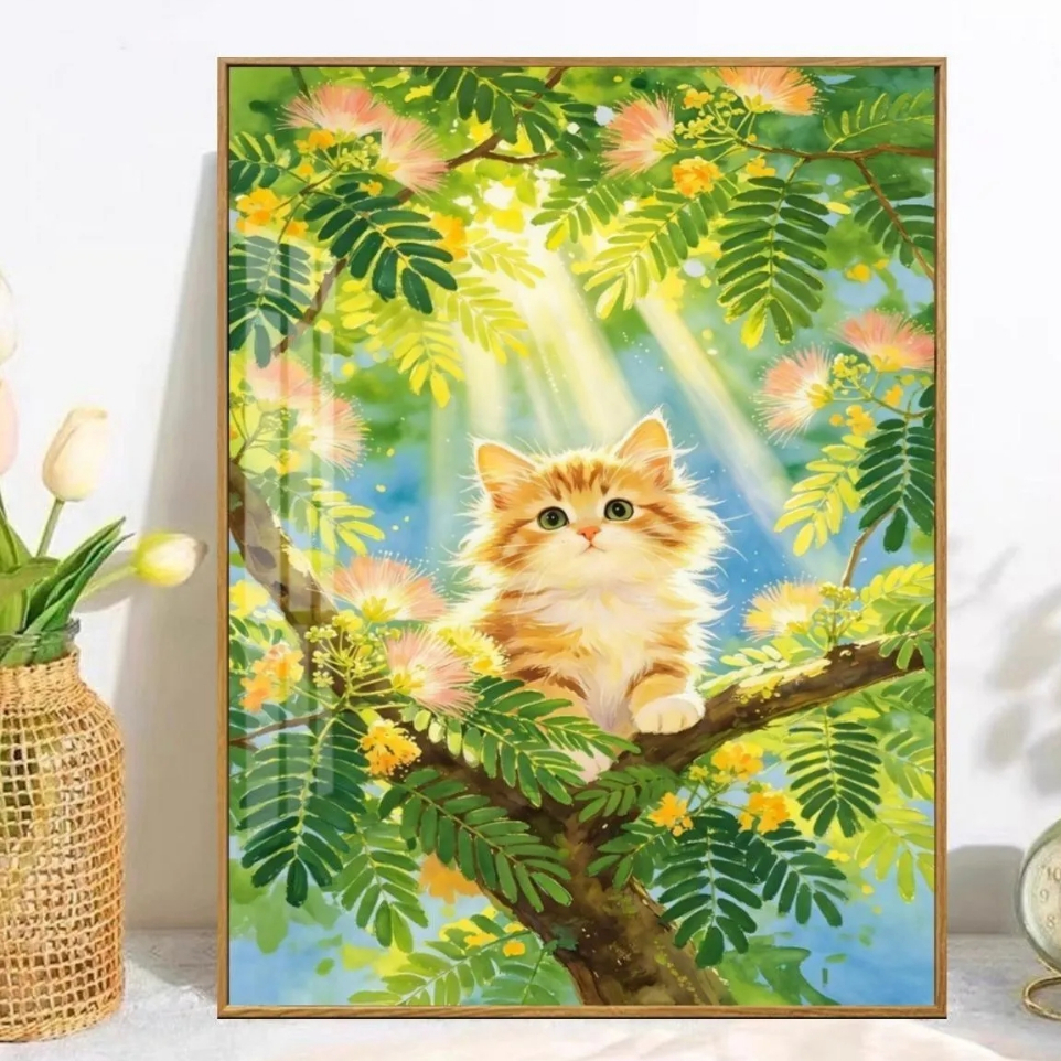 Jungle Cat In Cross Stitch 2026 Phong Cách Mới Thêu Ren Handmade diy Bộ Thêu