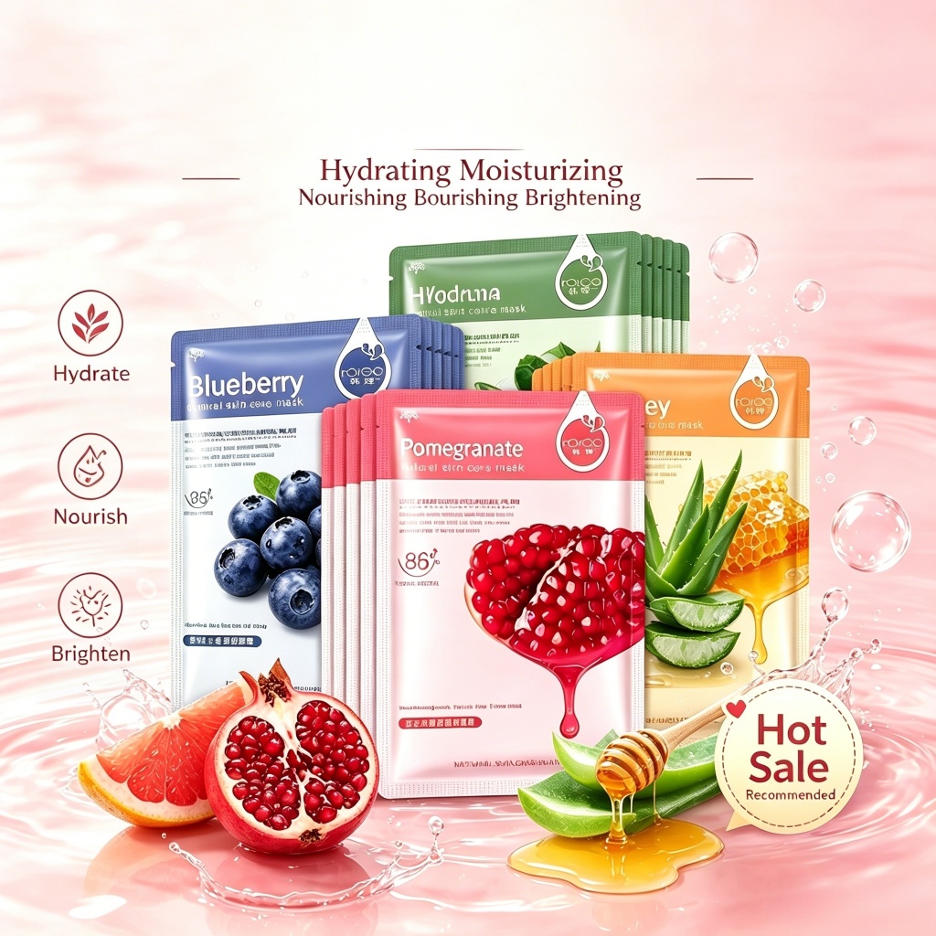 Mặt nạ dưỡng ẩm tự nhiên HCHANA Beauty ROREC BIOAQUA Essence Muka Melembapkan Kulit Facial Masker Mu