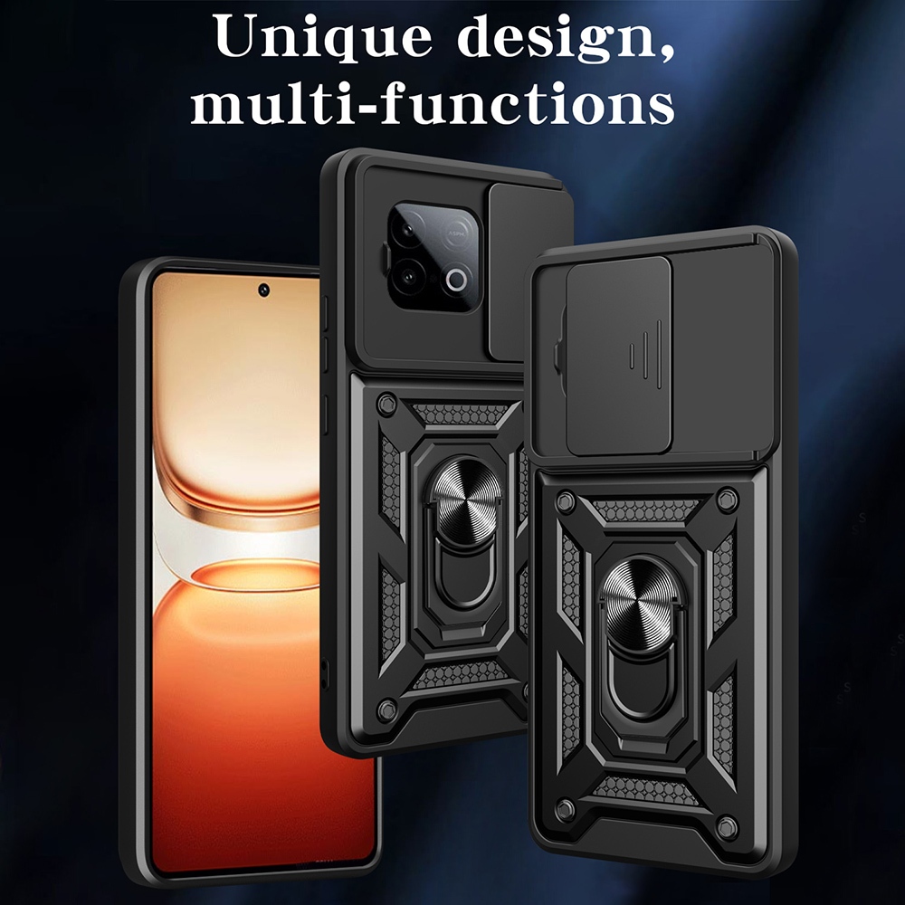 Ốp lưng cho vivo iQOO Neo 10 5G Global iQ00 Neo10 Vỏ điện thoại Camera trượt Giá đỡ vòng từ tính trê