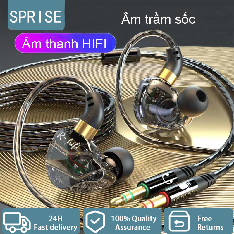 SPRISE M35 Bass Có Dây Tai Nghe Có Mic Khử Tiếng Ồn HiFi PC Máy Tính Để Bàn Tai Nghe Tai Nghe Đa Năng Kép 3.5mm / USB | BigBuy360 - bigbuy360.vn