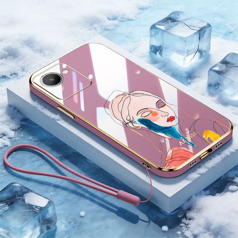 Ốp Điện Thoại YBD Cho Realme C30 C30S Realme Narzo 50i Prime Màu Nước Dòng Nghệ Thuật Làm Đẹp Mặt Bả
