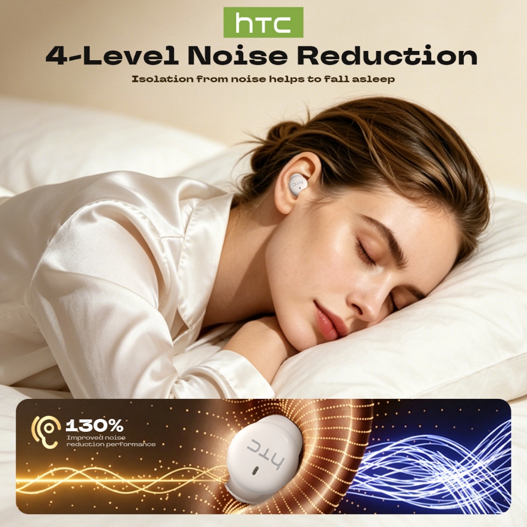 HTC NE92 2026 Tai nghe ngủ Mini mớiTWS Bluetooth 6.0 Side Sleeper Thoải mái Giảm tiếng ồn 4 cấp 40H Pin 6mm Trình điều khiển năng động Trò chơi âm nhạc Chế độ kép Tai không dây có độ trễ thấp | BigBuy360 - bigbuy360.vn