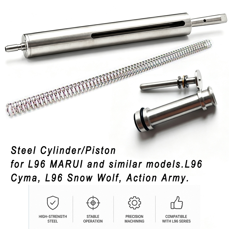 Piston nhôm xi lanh thép cho Snow Wolf L96 MARUI L96 Cyma và các mẫu tương tự