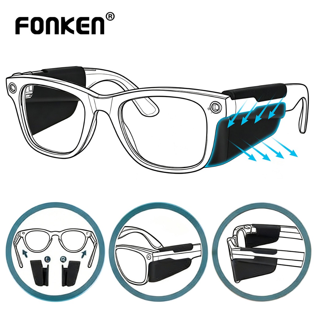 Fonken 1 Cặp Kính Silicon Bảo Vệ Kính Wayfarer/Skyler/Headliner/Oakley Meta HSTN