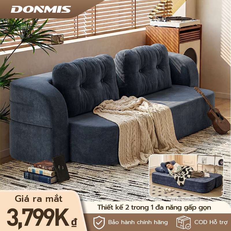 Ghế sofa DONMIS Thiết kế 2 trong 1 đa năng gấp gọn - Lớp bọt nệm 45D siêu đàn hồi, chống rách cao cấ