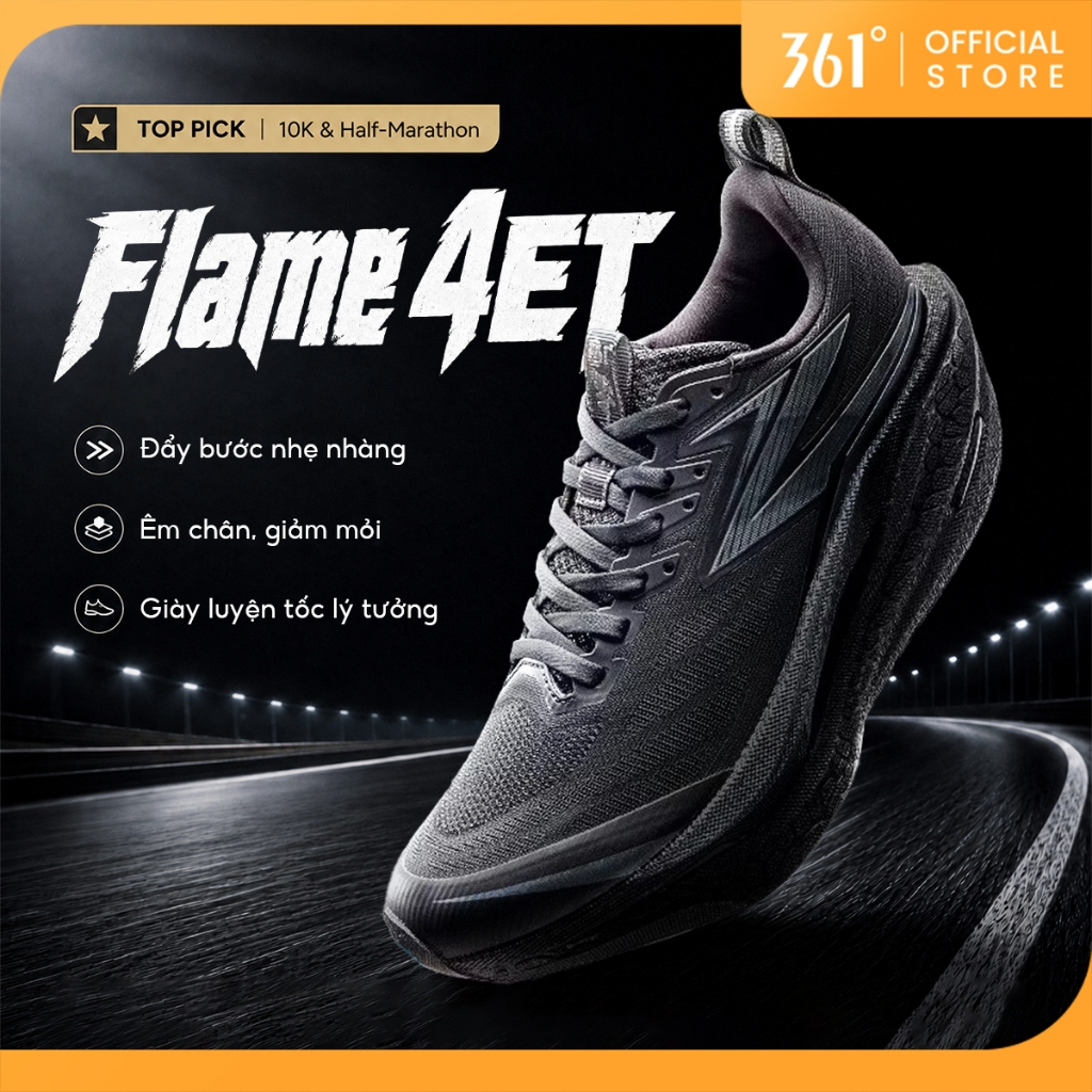 [Phát hành ngày 12.27] Giày chạy bộ nam nữ 361 độ Flame 4 ET thoáng khí chống trượt bền 672612223