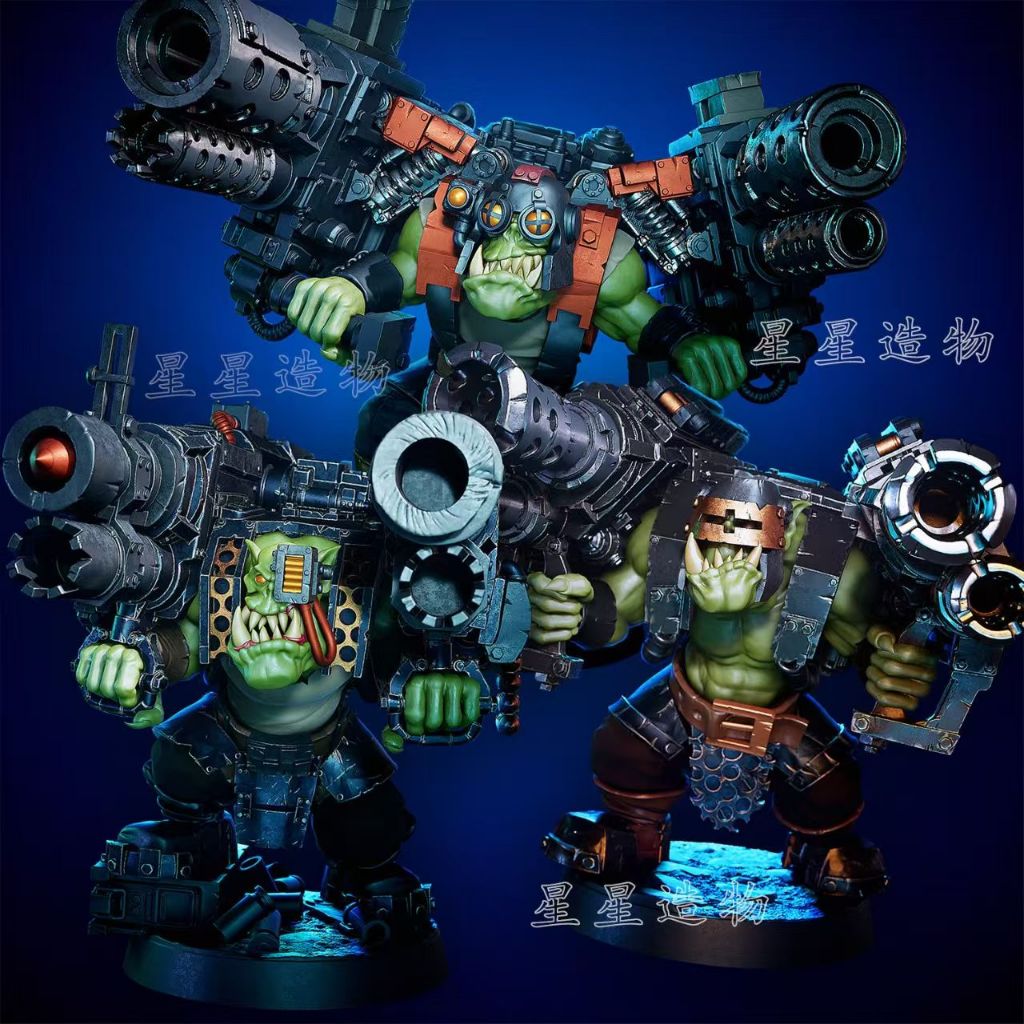 SK-Beast-Man-Orks O-K-Barbarian Heavy-Firepower-Hammer Fantasy dnd In 3D Mô Hình Trắng Cờ Vua Mảnh B