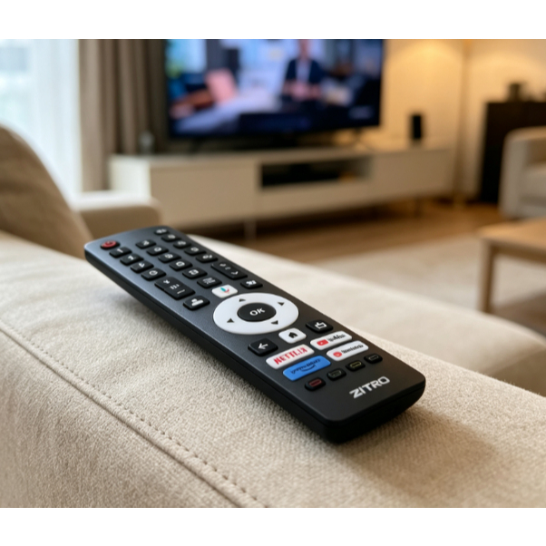 Điều khiển từ xa TV thông minh ZITRO với lệnh giọng nói Netflix YouTube Prime Video YouTube Music Ph