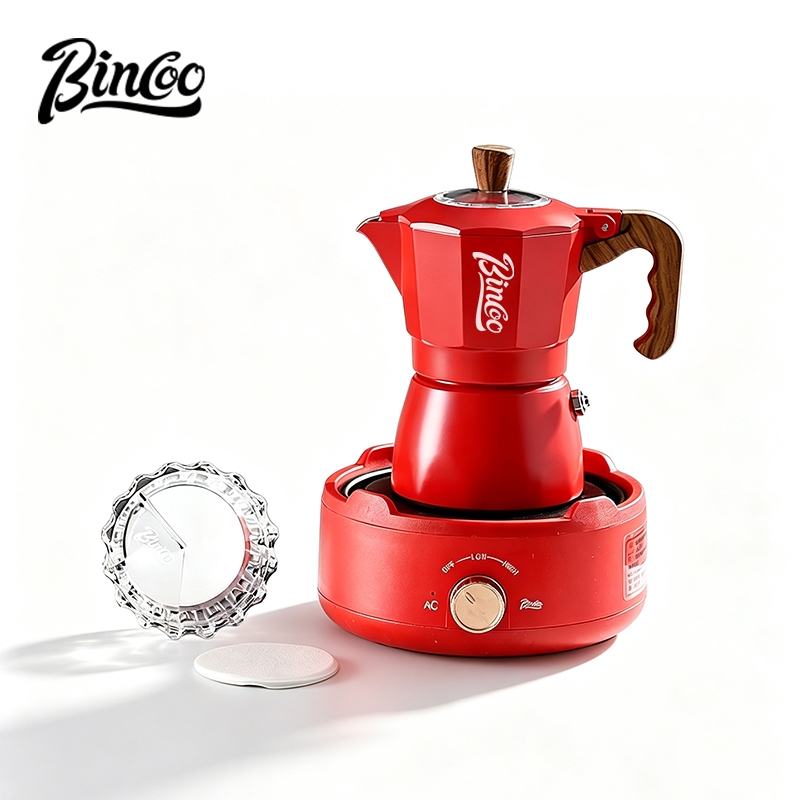 Bincoo Moka Pot Bộ nồi cà phê Van đôi Máy pha cà phê chiết cô đặc nhỏ 2 người