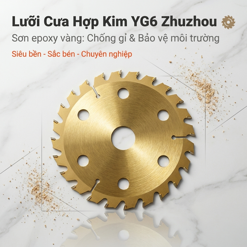 Lưỡi Cưa Gỗ TCT Hợp Kim YG6 24 Răng 5‑5.5‑6 Inch Lỗ 20mm Cho Máy Cưa Pin