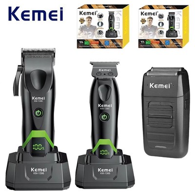 Kemei 1385 1386 1102 Máy cắt tóc điện combo không dây không khoảng cách cắt tóc hoàn thiện máy cắt tóc dao cạo cho nam giới
