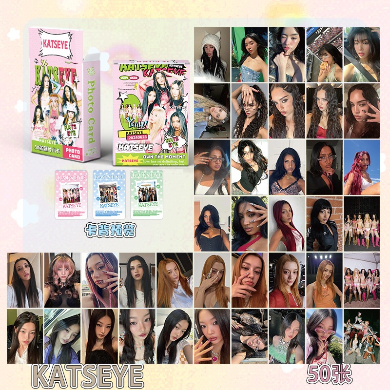 Kpop KATSEYE Laser Photocard Lomo Card 50 cái / hộp