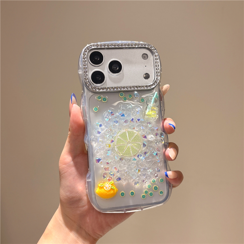 Ốp Điện Thoại Shiny Soda Lemon Jelly Long Lanh Cho iPhone17Pro 16Pro 15Promax 14 / 13 14Pro / 15Pro 