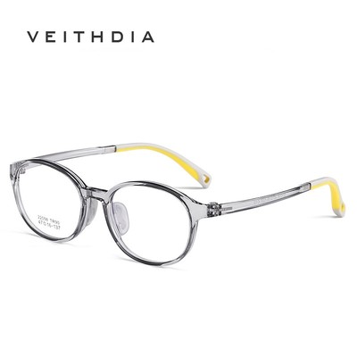 VEITHDIA Trẻ Em Kính Mắt Khung Cho Bé Trai Bé Gái Trong Suốt Silicon Mềm Miếng Lót Mũi Nhẹ Sinh Viên Thiếu Niên Quang Kính Khung 22058