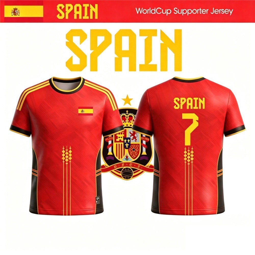 Ngày thi đấu World Cup 2026 Tây Ban Nha La Roja Jersey #8 Pedri #6 Gavi #19 Bóng đá Yamal