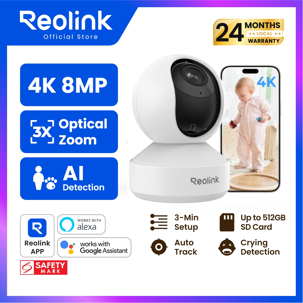 Camera trong nhà REOLINK 4K, Zoom quang học 3X, WiFi băng tần kép 6, Zoom E1 | Pan Tilt có tính năng