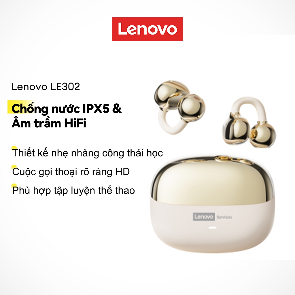 Tai nghe Bluetooth Lenovo LE302 IPX5 Chất lượng âm thanh HIFI chống nước Thoải…