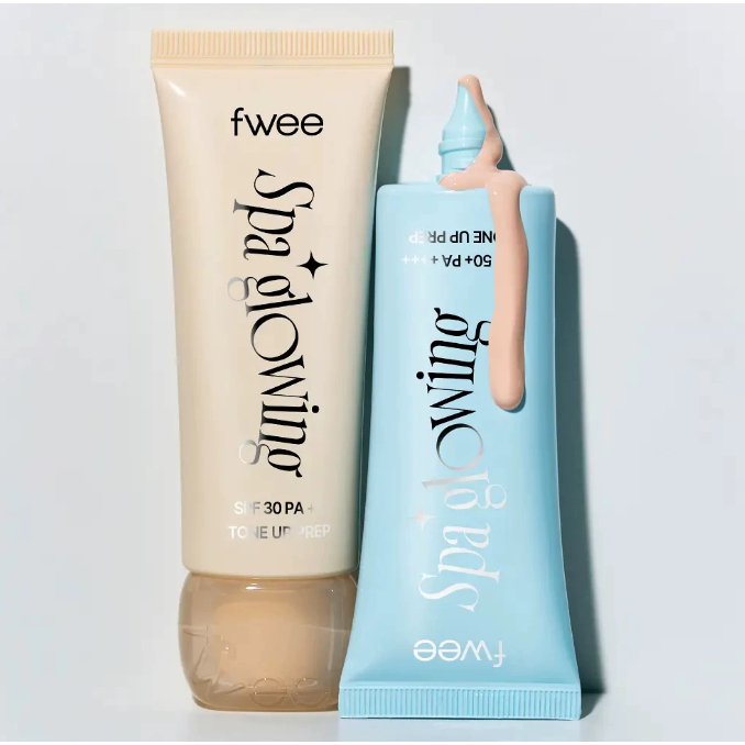 Fwee Spa Glowing Tone Up Prep, kem chống nắng tạo tông màu fwee, kem lót trang điểm fwee, kem dưỡng 