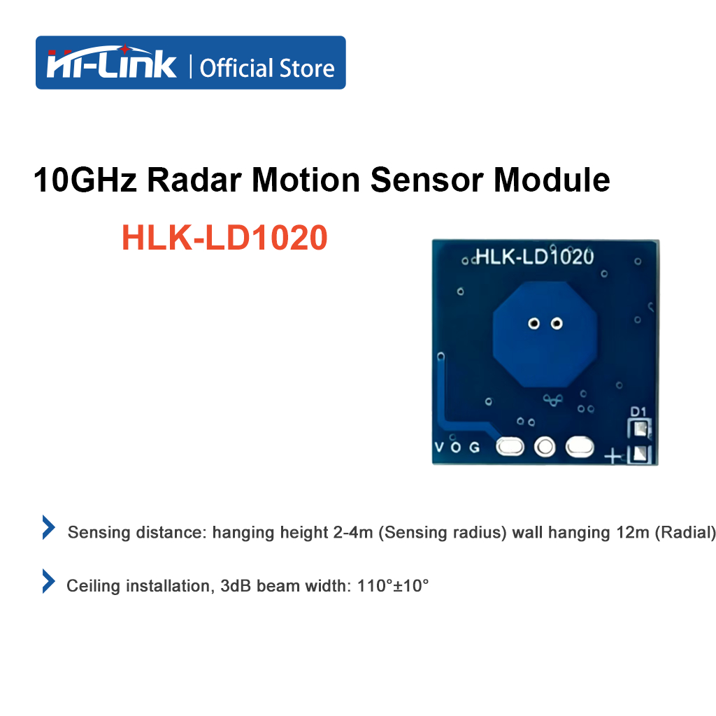 5 Cái / HLK-LD1020 10G Radar Phát Hiện Chuyển Động Mô Đun Điện Áp Rộng 4-15V Công Suất Thấp Nhà Thôn