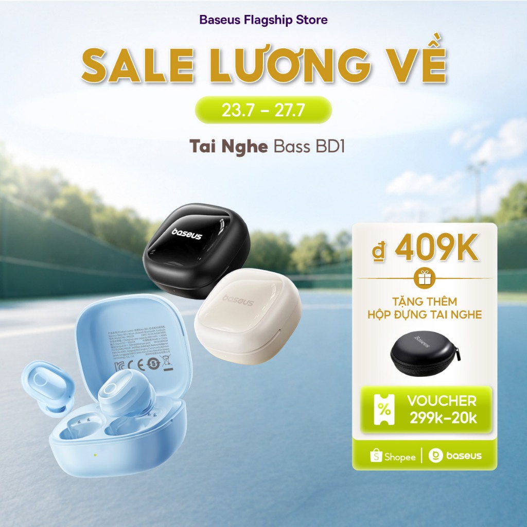 Tai nghe không dây thực sự Baseus Bass BD1 TWS