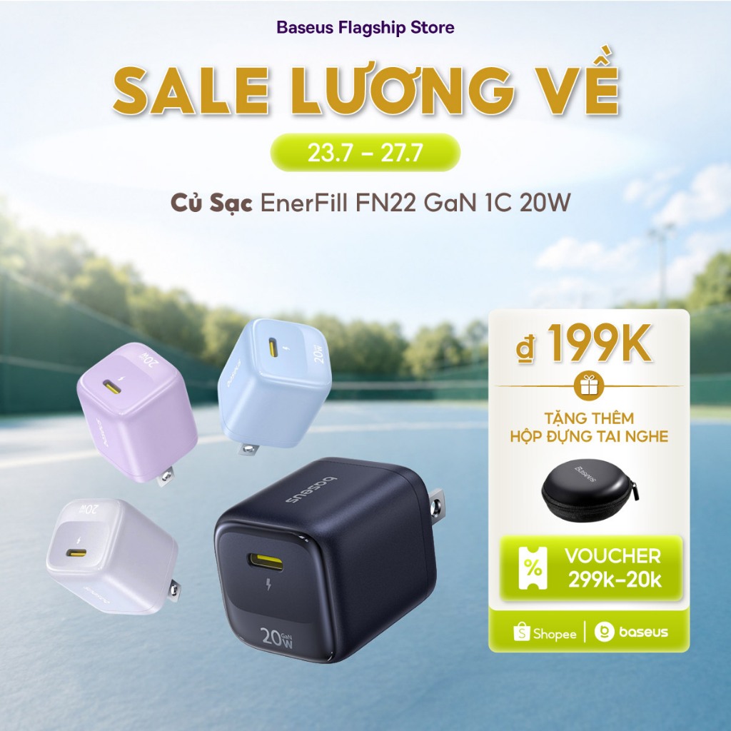 Baseus EnerFill FN22 Sạc Nhanh 1C 20W Bảo Vệ Nhiều An Toàn Bộ Chuyển Đổi Gan Tech