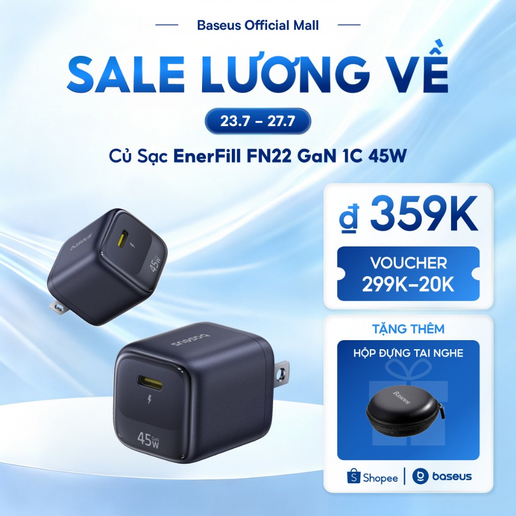 Bộ sạc nhanh Baseus EnerFill FN22 1C 45W Sạc nhanh