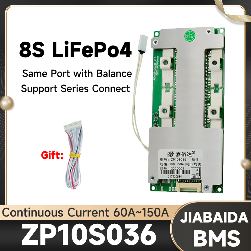 JBD BMS 8S 24V 100A 120A 150A Bảo vệ liên tục Dòng điện LiFePo4 LFP Cân bằng jiabaida BMS