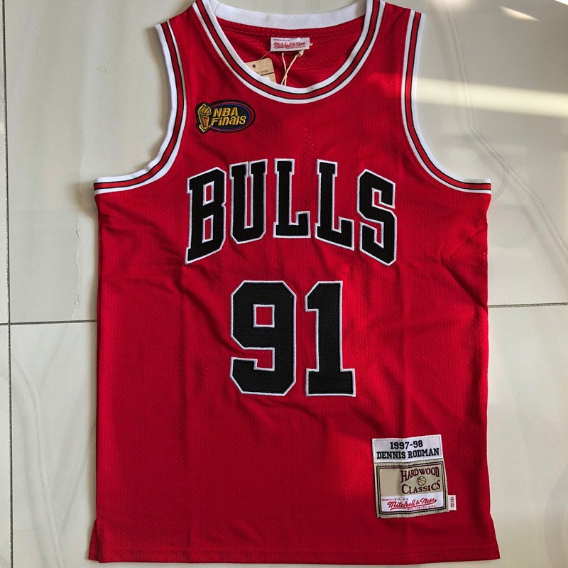 Nam Dennis Rodman #91 Mitchell & Ness Hardwood Classics Swingman Jersey Outlook Áo bóng rổ thể thao 
