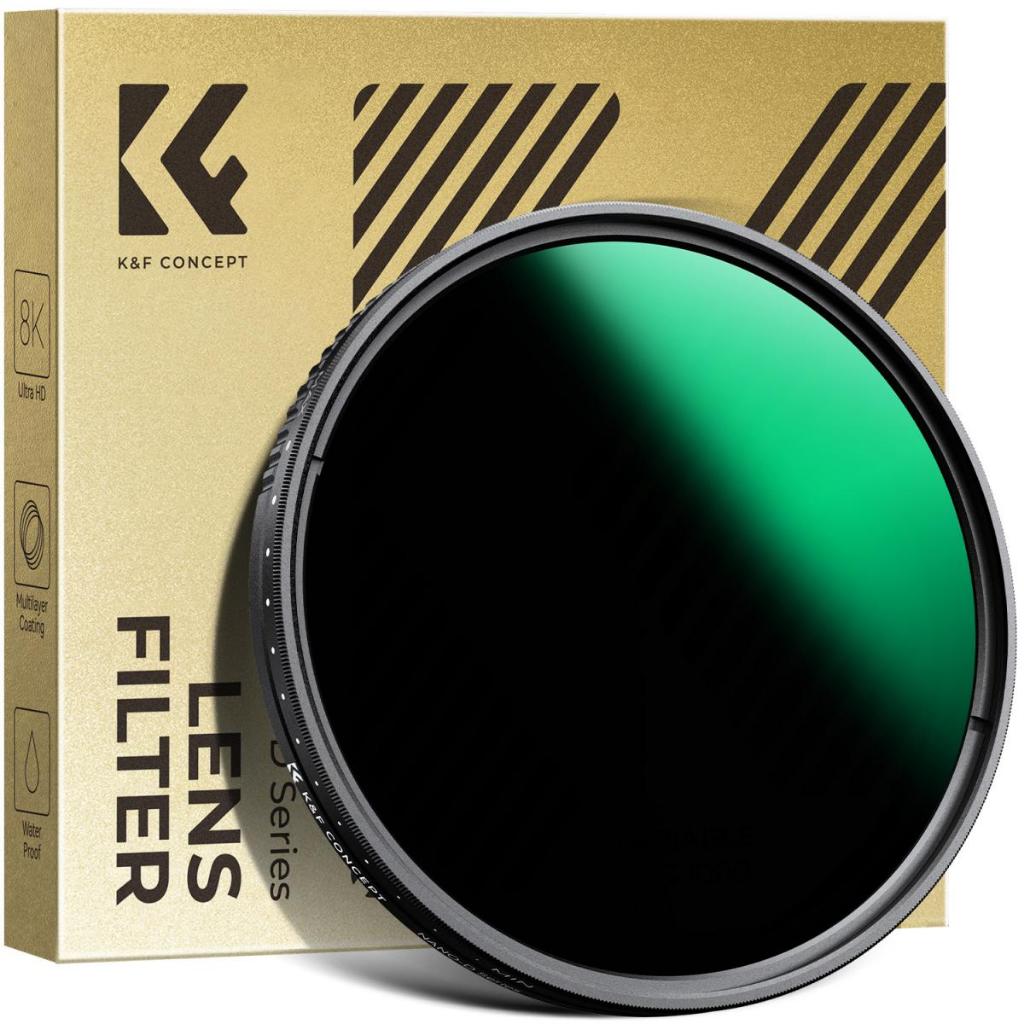 K&F CONCEPT NANO-D ND3-1000 ND Filter-Chụp ảnh phơi sáng lâu, làm mềm nền chống trầy xước