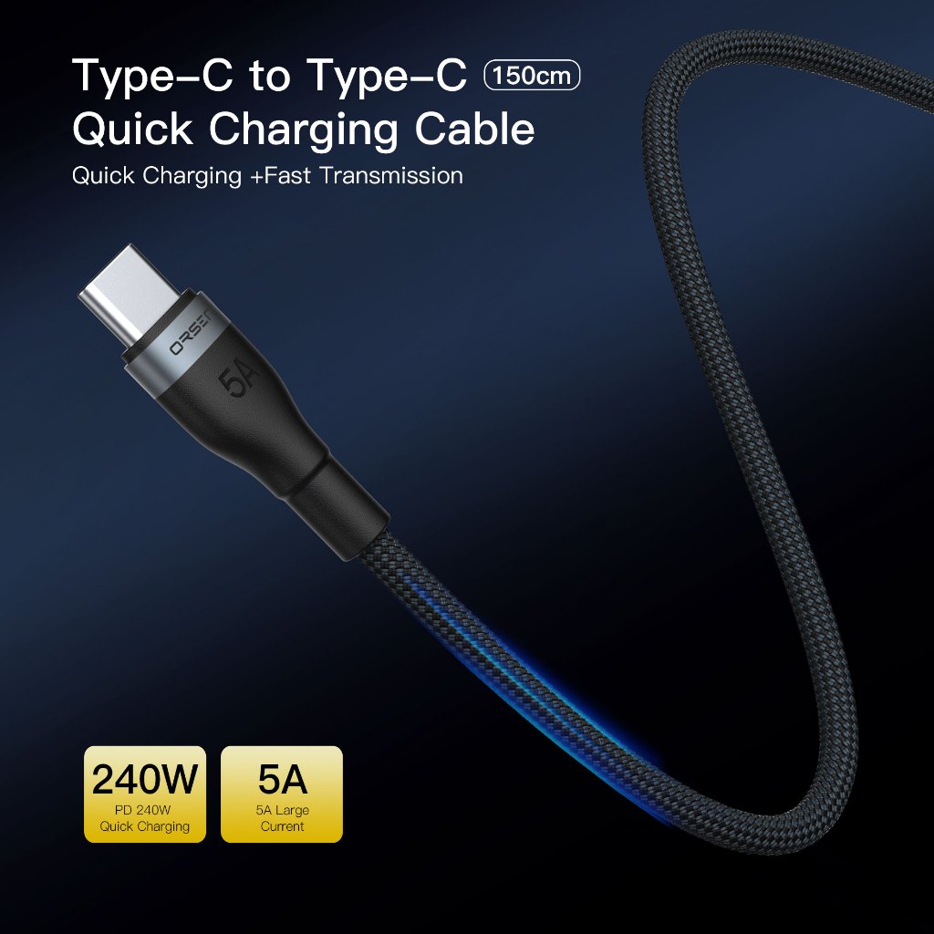 Orsen S6 Cáp sạc nhanh PD 240W Type C E-Marker QC 4.0 Cho Phone 16 17 Pro Max Macbook Samsung S26 | BigBuy360 - bigbuy360.vn