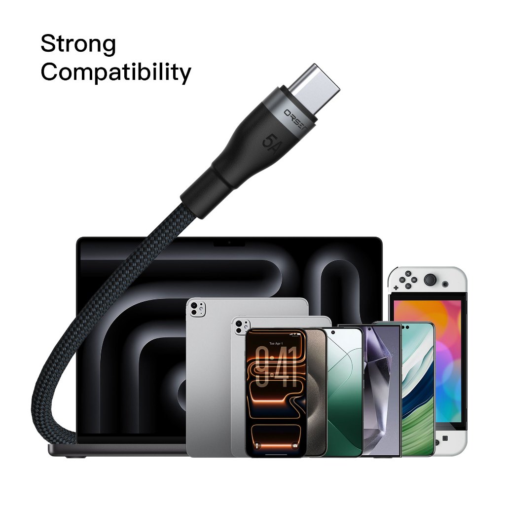 Orsen S6 Cáp sạc nhanh PD 240W Type C E-Marker QC 4.0 Cho Phone 16 17 Pro Max Macbook Samsung S26 | BigBuy360 - bigbuy360.vn