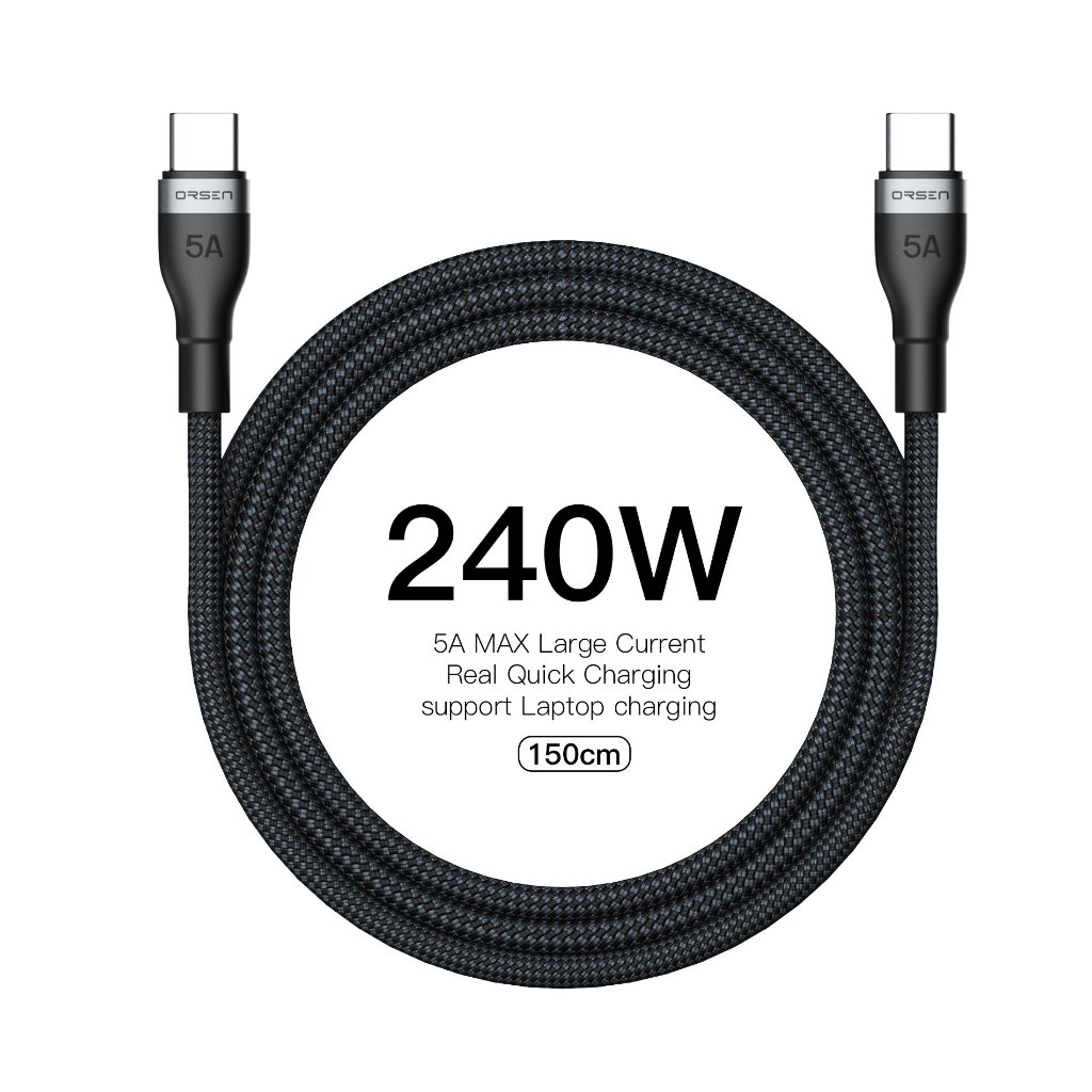 Orsen S6 Cáp sạc nhanh PD 240W Type C E-Marker QC 4.0 Cho Phone 16 17 Pro Max Macbook Samsung S26 | BigBuy360 - bigbuy360.vn