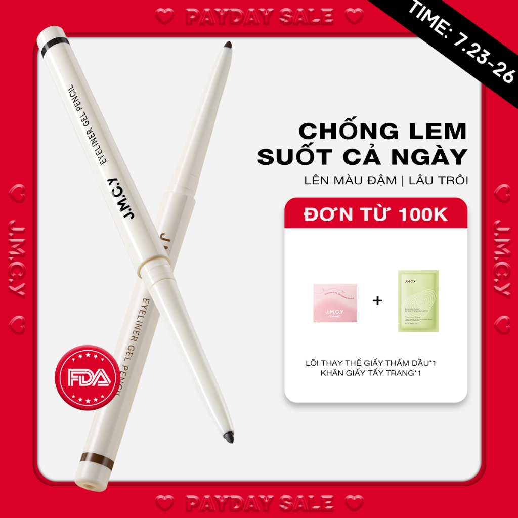 【CAM KẾT HÀNG CHÍNH HÃNG】JMCY Bút kẻ mắt Gel Chống thấm nước & Chống nhòe Ứng dụng mượt mà Mẹo chính