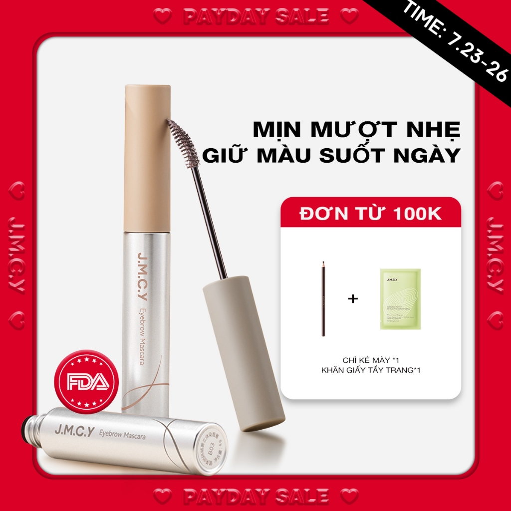 【Giảm giá hấp dẫn】JMCY Mascara Lông Mày Nhiều Màu – Kết Cấu Nhung Mịn, Bền Màu 12 Giờ, Chống Nước Ch