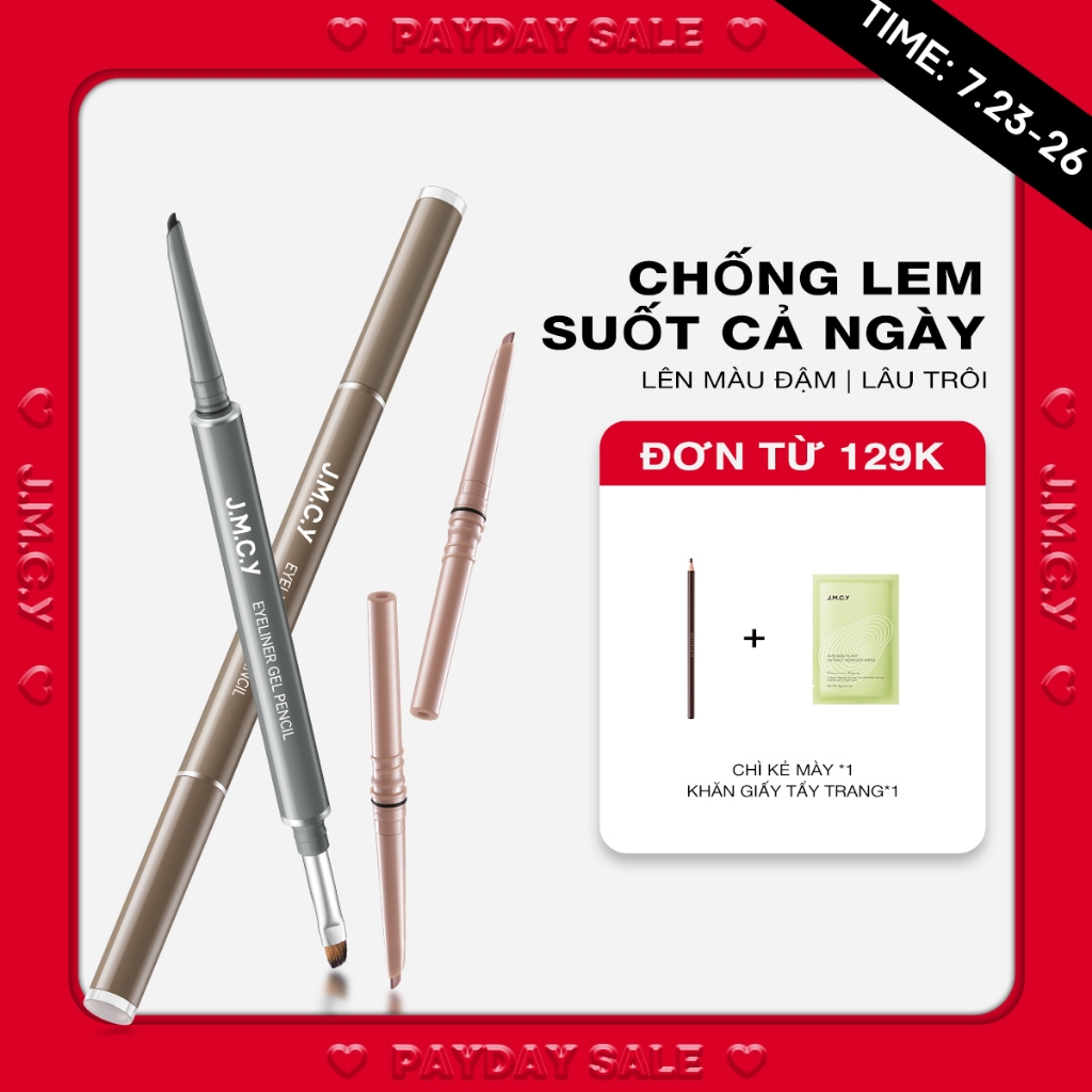 【CHÍNH HÃNG】JMCY Bút kẻ mắt dạng gel +Cọ trang điểm mắt chống thấm nước +Bao gồm lõi thay thế- lâu t