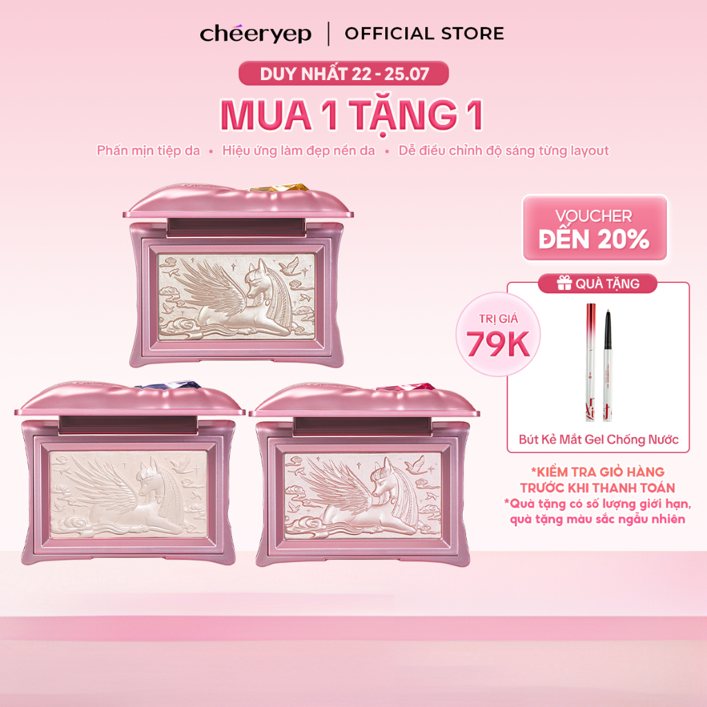 Phấn Highlight Bắt Sáng Cheeryep Phấn Nhũ Và Lì Hiệu Ứng Mịn Da Căng Bóng Bắt Sáng Tốt '