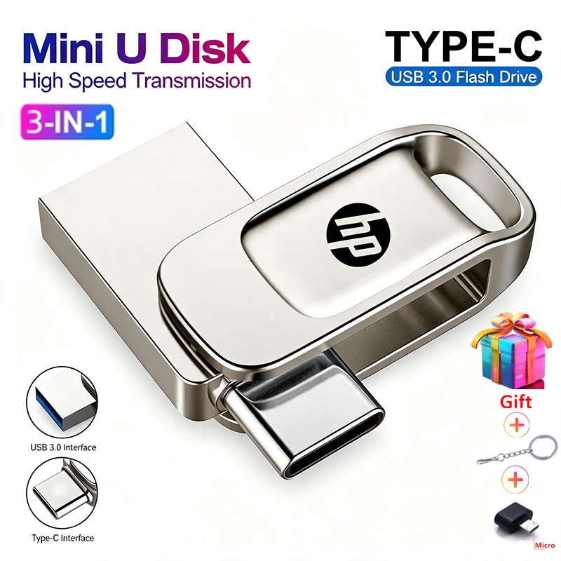 2TB 1TB OTG Type-C Pen Drive Mini Metal USB Memory Stick 512GB 256GB 128GB 64GB 32GB 16GB Thích hợp 