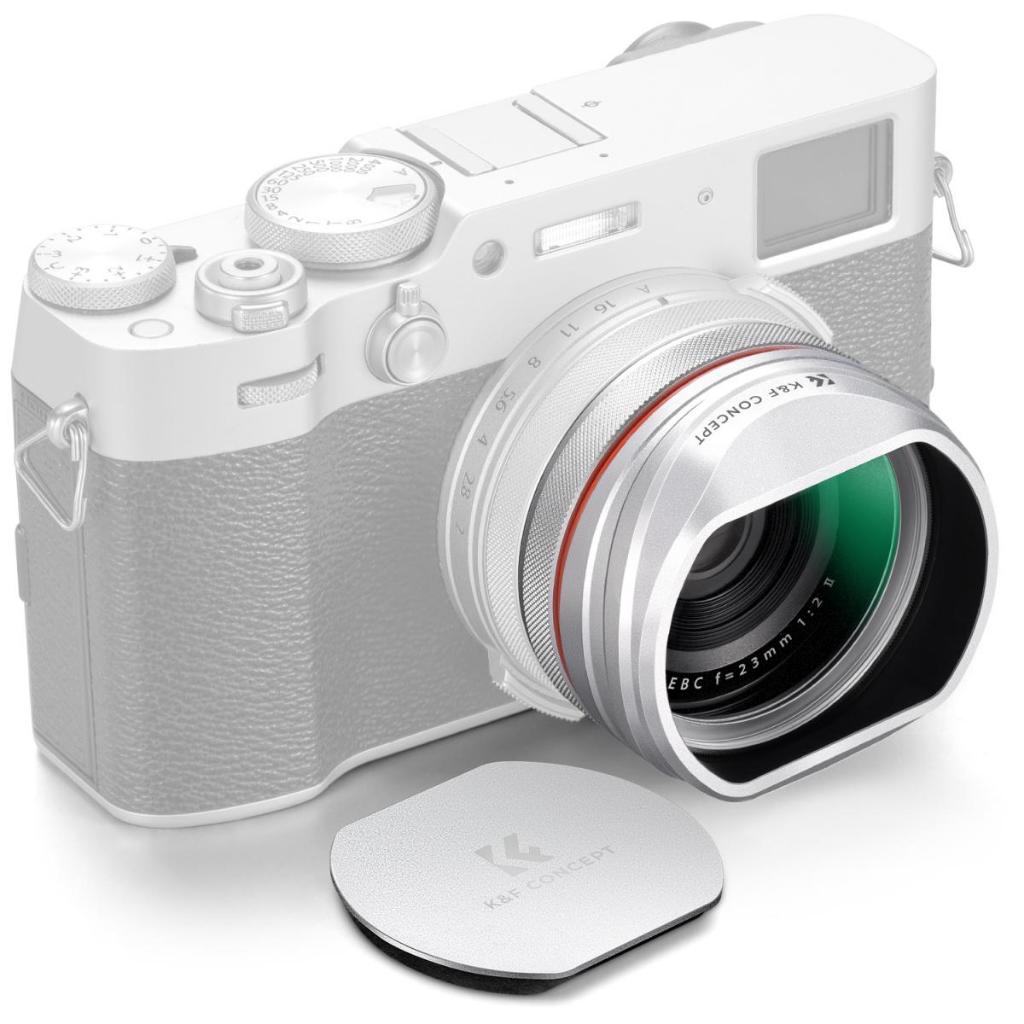 K & F CONCEPT Black Mist 1 / 4 Filter + Metal Square Hood + Lens Cap Kits, cho Fujifilm X100 Series,