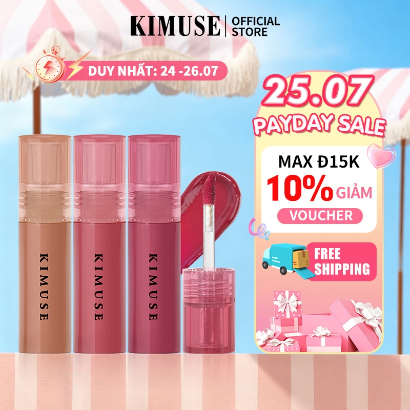 Son bóng KIMUSE dưỡng ẩm lâu trôi với 9 màu tùy chọn