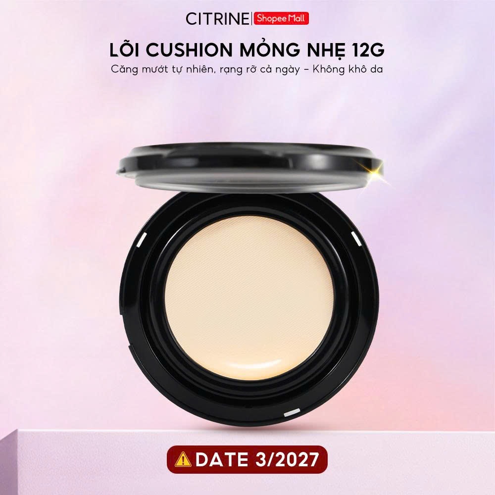 CITRINE Cushion Refill [12g] – Dưỡng ẩm, Hoàn thiện tự nhiên, Nhẹ & Pha trộn liền mạch với da.