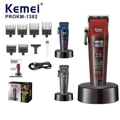 Kemei Điện Cắt Tóc Không Dây Tông Đơ Cắt Tóc Sạc Máy Cắt Tóc Cánh Quạt Bên Ngoài Động Cơ Không Chổi Than DLC Lưỡi