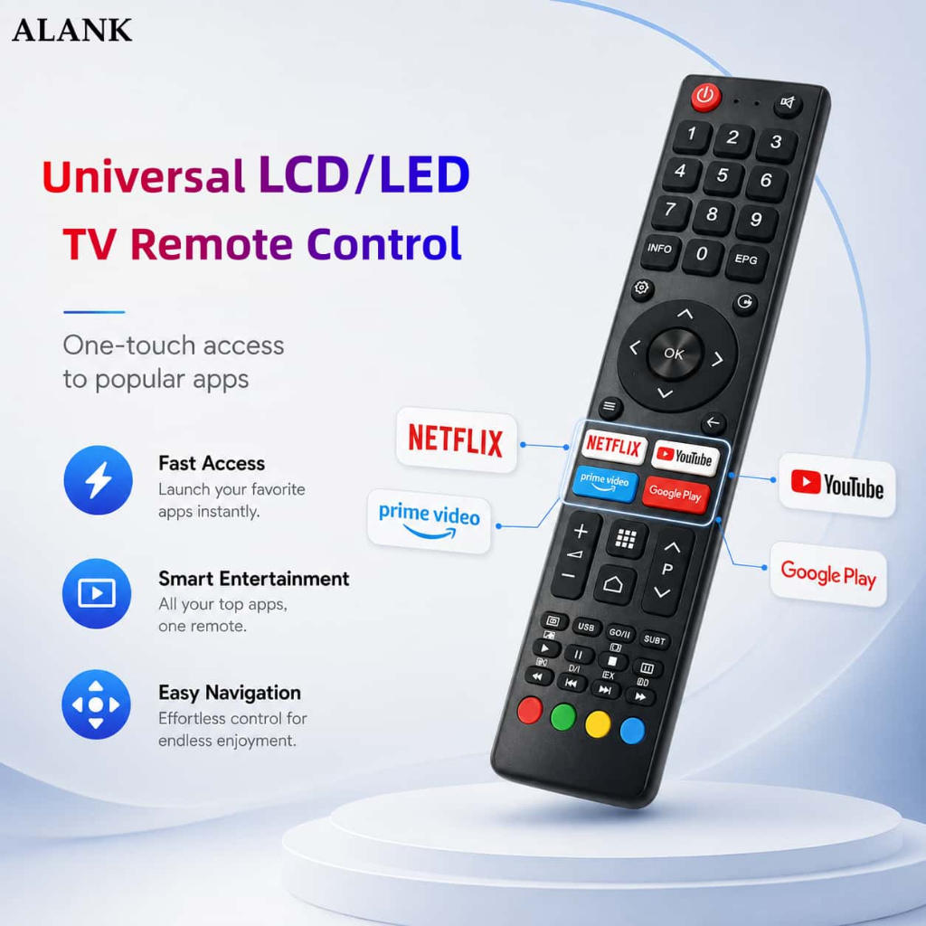 ALANK đa năng Điều khiển  TV LCD/LED NETFLIX /YouTube /primevideo /Google Play