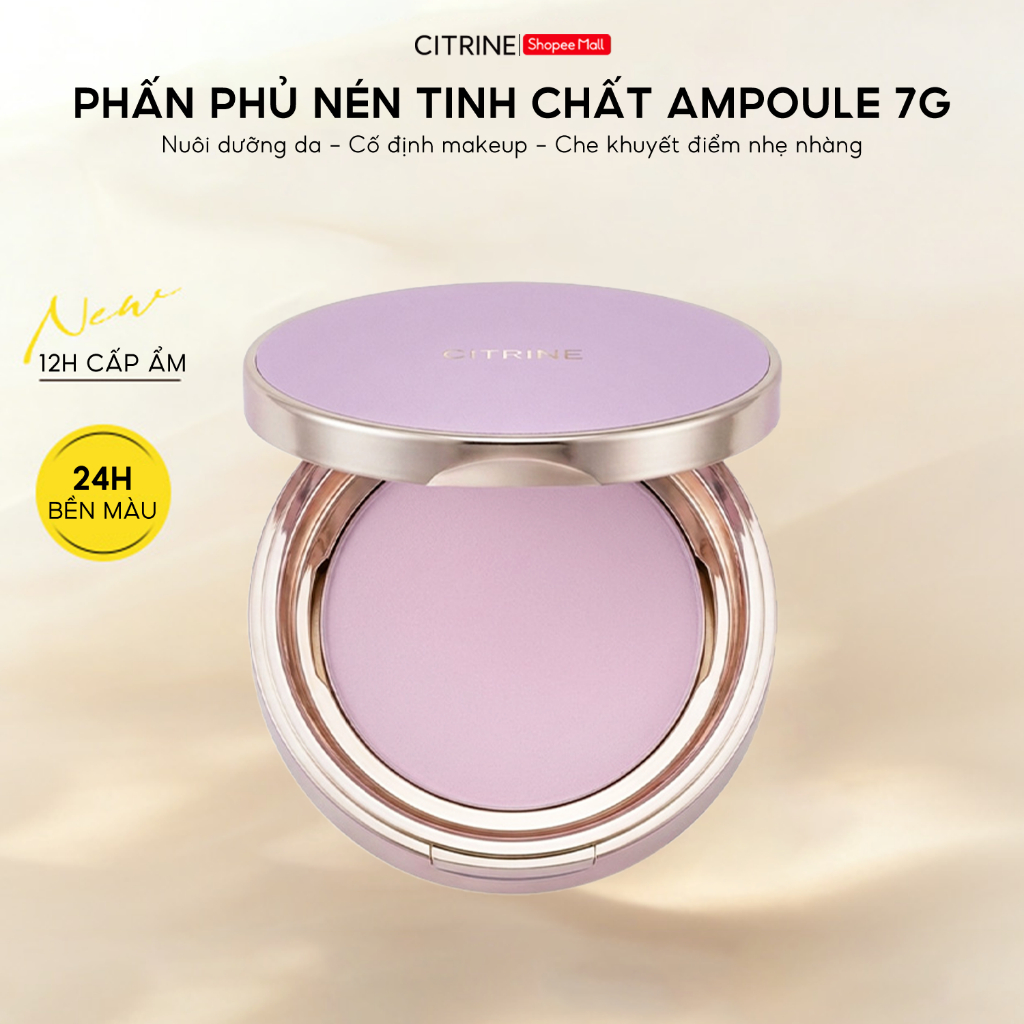 [New] Phấn Phủ Dạng Nén Tinh Chất Ampoule CITRINE [7g] - Cố Định Makeup Lâu Trôi, Kiềm Dầu, Cấp Ẩm, 