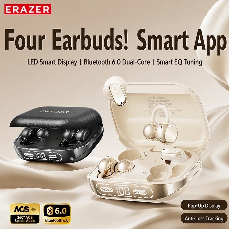 ERAZER EX216 Kẹp tai 2 trong 1 + Tai nghe nhét Bluetooth 6.0 trong Âm thanh IMAX AI ENC Khử tiếng ồn Pin 24H Tai nghe kép | BigBuy360 - bigbuy360.vn