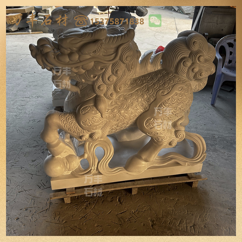 [Đá Wanfeng] Khắc đá Granite Kirin Lapis Lazuli Kirin Pixiu Doorway Town House Trang trí quái vật tố