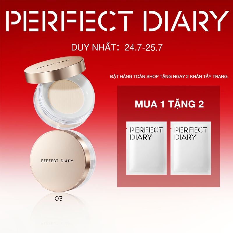 Phấn phủ PERFECT DIARY PerfectStay  kiềm dầu chống thấm nước kiểm soát dầu 4 màu tùy chọn chuyên dụn